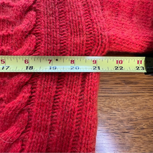 ⭐️ Banana Republic Cable Knit Sweater Orange Pullover Wool Alpaca Blend MEDIUM - Picture 10 of 12